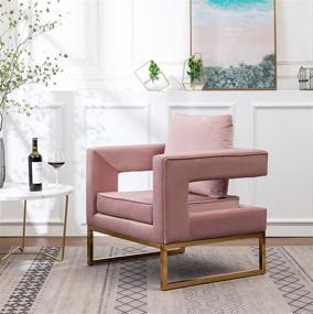 img 3 attached to Lenola Pink Upholstered Accent Arm Chair by Roundhill Furniture