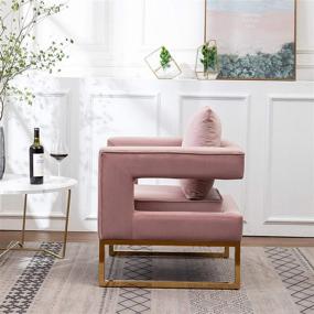 img 2 attached to Lenola Pink Upholstered Accent Arm Chair by Roundhill Furniture