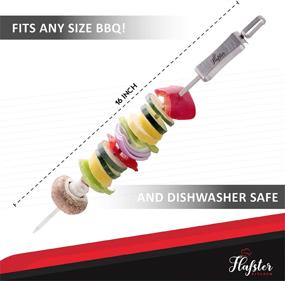 img 2 attached to 🍢 FLAFSTER KITCHEN 16" Flat BBQ Skewers for Grilling with Push Bar - Shish Kabob Skewers - Stainless Steel Skewer Sticks for Camping - Wide Reusable Sword Skewers - 8 Pack with Storage Bag