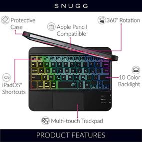img 3 attached to 🔌 Black Touchpad iPad Pro 11-inch Keyboard Case/iPad Air 5th Gen Keyboard Case/iPad Air 4th Gen Keyboard Case - Snugg