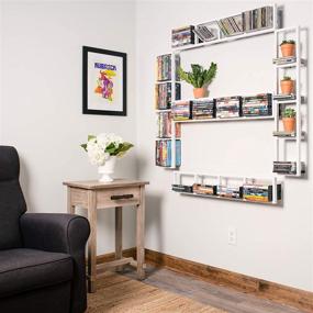 img 3 attached to 📚 YouHaveSpace White Floating Shelves for Wall: 34 Inch Video Games CD DVD Storage, Set of 5 Metal Media Storage Shelf
