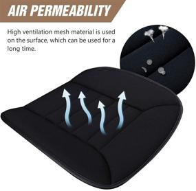 img 1 attached to 🚗 Memory Foam Car Seat Cushion Pad - Non-Slip Bottom - Relieves Sciatica Back Pain - Fits Car Driver Seat, Office Chair, Wheelchair, Home Use (2PCS)