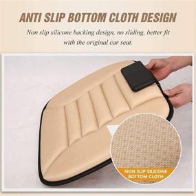 img 2 attached to 🚗 Memory Foam Car Seat Cushion Pad - Non-Slip Bottom - Relieves Sciatica Back Pain - Fits Car Driver Seat, Office Chair, Wheelchair, Home Use (2PCS)