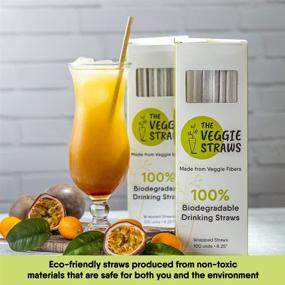 img 1 attached to 🌿 Explore the Best 100% Biodegradable Eco-Friendly Wrapped Straws, Made of Vegetable Fibers - 100ct/8.25"H!