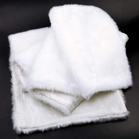 img 2 attached to 🎄 OurWarm Christmas Table Runner - 72 x 15 Inch Snowy White Faux Fur Table Runner for Festive Christmas Table Decorations