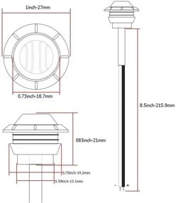 img 2 attached to Микратт 50 шт. 3/4 дюйма черные резиновые прокладки Лампа мини круглая кнопка синие светодиоды 12 В постоянного тока Свет С прозрачным объективом Маяк стороны Лампа индикатор Клиренс Караван лодка верхняя ступень Прицеп грузовик Фургон - Водонепроницаемость Универсальный