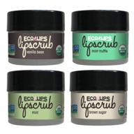 🍃 eco lips lip sugar scrub 4-pack: organic lip care treatment with sugar & coconut oil - exfoliate & polish dry lips! logo