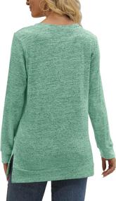 img 1 attached to 👚 Warm and Stylish Saloogoe Sweatshirt: Women's Crewneck Long Sleeve Top with Kangaroo Pocket and Side Split