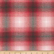 🔴 red/black plaid flannel fabric by the yard - kaufman mammoth collection logo