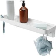 🚿 umbra flex sure-lock shower shelf: easy installation without drilling, 72-144 inch, white logo