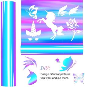 img 2 attached to Holographic Craft Vinyl: Premium Glossy Permanent Adhesive Roll for Cricut, Silhouette, Cameo, and More - Opal Shine!