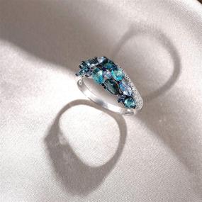 img 2 attached to 💍 Santuzza Blue Spinel Rings - 925 Sterling Silver, Shimmering Stone, Cubic Zirconia, Glamorous, Fashionable Jewelry