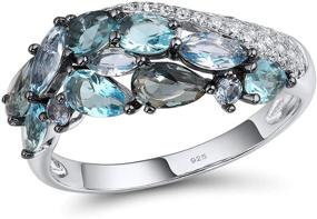 img 4 attached to 💍 Santuzza Blue Spinel Rings - 925 Sterling Silver, Shimmering Stone, Cubic Zirconia, Glamorous, Fashionable Jewelry