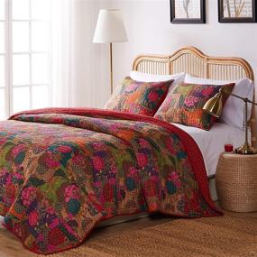 img 3 attached to Vibrant Multicolor Greenland Home 3-Piece Jewel Quilt Set for Full/Queen Beds