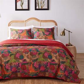 img 4 attached to Vibrant Multicolor Greenland Home 3-Piece Jewel Quilt Set for Full/Queen Beds