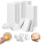 🧽 100-pack melamine sponges - all-purpose magic cleaning sponge erasers. household cleaner pads for kitchen, dish, sink, bathtub, wall. white nano scrub sponges - non-scratch! logo