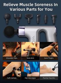 img 2 attached to Quiet Handheld Muscle Percussion Massager for Athletes - MRINDA Mini Massage Gun Deep Tissue, 5 Speed Levels with 6 Interchangeable Massage Heads, Effective Pain Relief