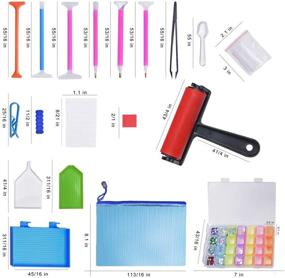 img 1 attached to INTLMATE 99 PCS 5D Diamond Painting Accessories and Tools Kits with Storage Box, Cross Sticky Clay Roller for Valentine's Day Craft, Tray Kits and Fix Tool for Embroidery Diamond Painting