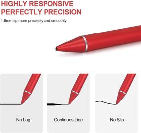 img 1 attached to maylofi Red Rechargeable Active Stylus Pen for Touch Screens - Universal Digital Stylish Pencil for iPhone/iPad Pro/Mini/Air/Android and Most Capacitive Touch Screens