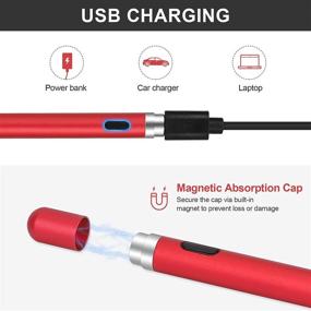 img 2 attached to maylofi Red Rechargeable Active Stylus Pen for Touch Screens - Universal Digital Stylish Pencil for iPhone/iPad Pro/Mini/Air/Android and Most Capacitive Touch Screens