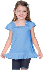 img 2 attached to 👚 Kavio Jersey Ruffle U Neck Flutter Girls' Clothing: Trendy Tops, Tees & Blouses