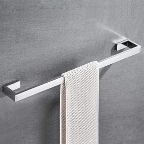 img 4 attached to 🚿 24-Inch Stainless Steel Square Towel Bar: Modern Bathroom Towel Holder, Rack, and Hardware - Wall Mounted, Polished Chrome Finish