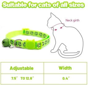 img 2 attached to 🐾 NINEMAX Reflective Nylon Cat Collar with Bell for Improved Cat Protection, Personalized Adjustable Pet Collar for Cats - 7.5" to 12.6" (Green)