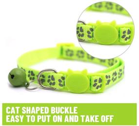 img 3 attached to 🐾 NINEMAX Reflective Nylon Cat Collar with Bell for Improved Cat Protection, Personalized Adjustable Pet Collar for Cats - 7.5" to 12.6" (Green)