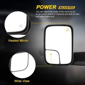 img 3 attached to 🔍 OCPTY Tow Mirrors: Power Adjusted Heated Towing Mirrors for 2002-2008 DODGE Ram 1500 & 2003-2009 Ram 2500 Pickup Truck - Black Housing, Manual Flip Up