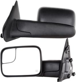img 4 attached to 🔍 OCPTY Tow Mirrors: Power Adjusted Heated Towing Mirrors for 2002-2008 DODGE Ram 1500 & 2003-2009 Ram 2500 Pickup Truck - Black Housing, Manual Flip Up