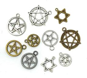 img 3 attached to 🔮 JIALEEY Protective Pendants for Beading and Jewelry Making Featuring Pentacle Hexagram Design