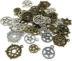 img 2 attached to 🔮 JIALEEY Protective Pendants for Beading and Jewelry Making Featuring Pentacle Hexagram Design