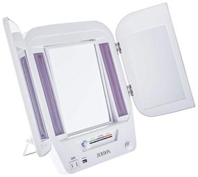 img 4 attached to Jerdon JGL12W Trifold LED Lighted Mirror, 5x-1x Magnification, 3.6 Pound