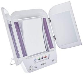 img 3 attached to Jerdon JGL12W Trifold LED Lighted Mirror, 5x-1x Magnification, 3.6 Pound