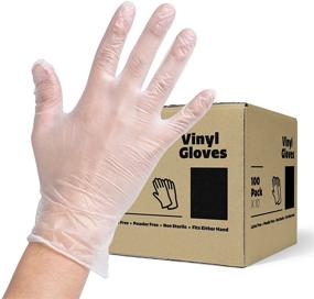 img 4 attached to 💎 Powder Free Vinyl Disposable Plastic Gloves - Crystal Clear & Ideal for Various Applications