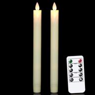 flameless led window candles with flickering dancing flame, remote timer function - battery operated taper candles for table centerpieces party christmas decorations, ivory (pack of 2) логотип