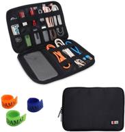 👜 bubm electronics accessories organizer bag for cables, usb hard drive, plug, flash drive & more - lightweight and compact travel gear (medium-black) logo