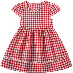 img 2 attached to Stylish Buffalo Sleeve Dresses for Girls - KYMIDY Casual Girls' Clothing in Dresses