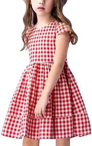 img 3 attached to Stylish Buffalo Sleeve Dresses for Girls - KYMIDY Casual Girls' Clothing in Dresses