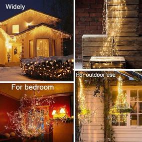 img 1 attached to 🎄 YITING 8 Modes 200 LED Spray Fairy String Lights - Stunning Cascading Waterfall Effect - Battery Operated Waterproof String Lights for Christmas Wedding Party Home Outdoor Indoor Decoration