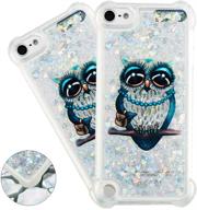 hmtechus ipod touch 5 case touch 6 case cute 3d pattern quicksand diamonds floating luxury shiny glitter flowing liquid shockproof protect silicone cover for ipod touch 5/6 bling owl yb logo