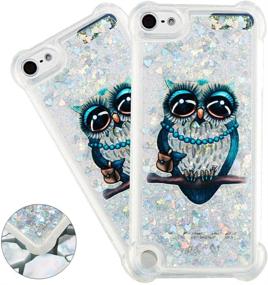 img 4 attached to HMTECHUS IPod Touch 5 Case Touch 6 Case Cute 3D Pattern Quicksand Diamonds Floating Luxury Shiny Glitter Flowing Liquid Shockproof Protect Silicone Cover For IPod Touch 5/6 Bling Owl YB