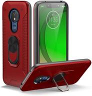 📱 sitikai motorola g7 play case: military grade protection in red | shockproof, lightweight, anti-fingerprint | drop-proof design with car mount kickstand logo