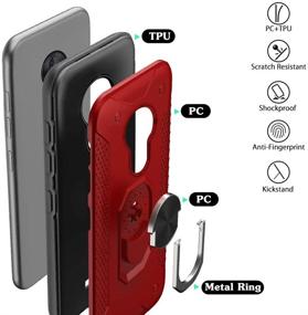 img 1 attached to 📱 Sitikai Motorola G7 Play Case: Military Grade Protection in Red | Shockproof, Lightweight, Anti-Fingerprint | Drop-proof Design with Car Mount Kickstand