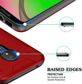 img 2 attached to 📱 Sitikai Motorola G7 Play Case: Military Grade Protection in Red | Shockproof, Lightweight, Anti-Fingerprint | Drop-proof Design with Car Mount Kickstand