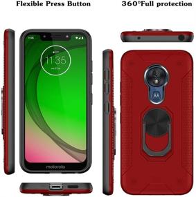 img 3 attached to 📱 Sitikai Motorola G7 Play Case: Military Grade Protection in Red | Shockproof, Lightweight, Anti-Fingerprint | Drop-proof Design with Car Mount Kickstand