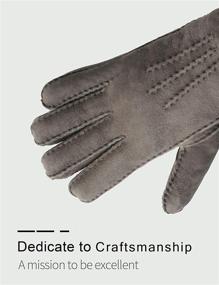 img 1 attached to YISEVEN Sheepskin Shearling Leather Mittens Men's Accessories in Gloves & Mittens