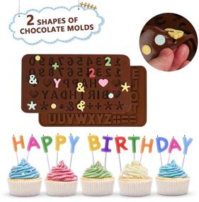 img 3 attached to 🍫 ECOCONUT Chocolate Heart Mold Set: 6.8 inch Diamond Shaped Silicone Cake Mold Trays with Number Letter Molds and Wooden Hammers - Home Kitchen DIY Baking Tools (White)