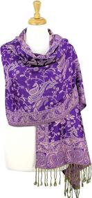 img 2 attached to 🧣 Reversible Paisley Pashmina Scarves & Wraps: Elegant Women's Accessories