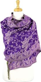 img 3 attached to 🧣 Reversible Paisley Pashmina Scarves & Wraps: Elegant Women's Accessories